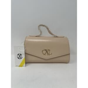 CXL Christian Lacroix Laine Matte Patent Top Handle Crossbody Panna Cotta Beige